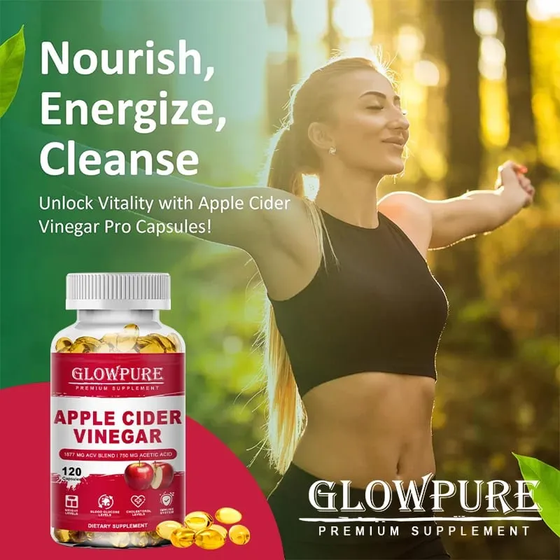 Apple Cider Vinegar Capsules Detox For Bloating and Constipation Slimming Fat Burning Digestive System Health — image 2