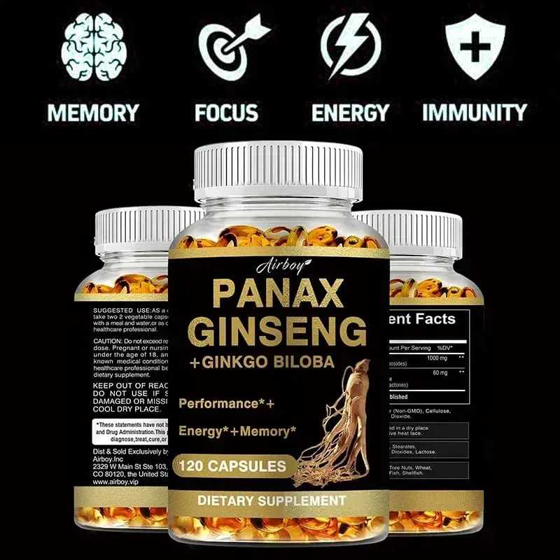 Panax Ginseng + Ginkgo Biloba - Immune Support Enhance Physical Performance Improve Memory and Maintain Overall Health — image 3