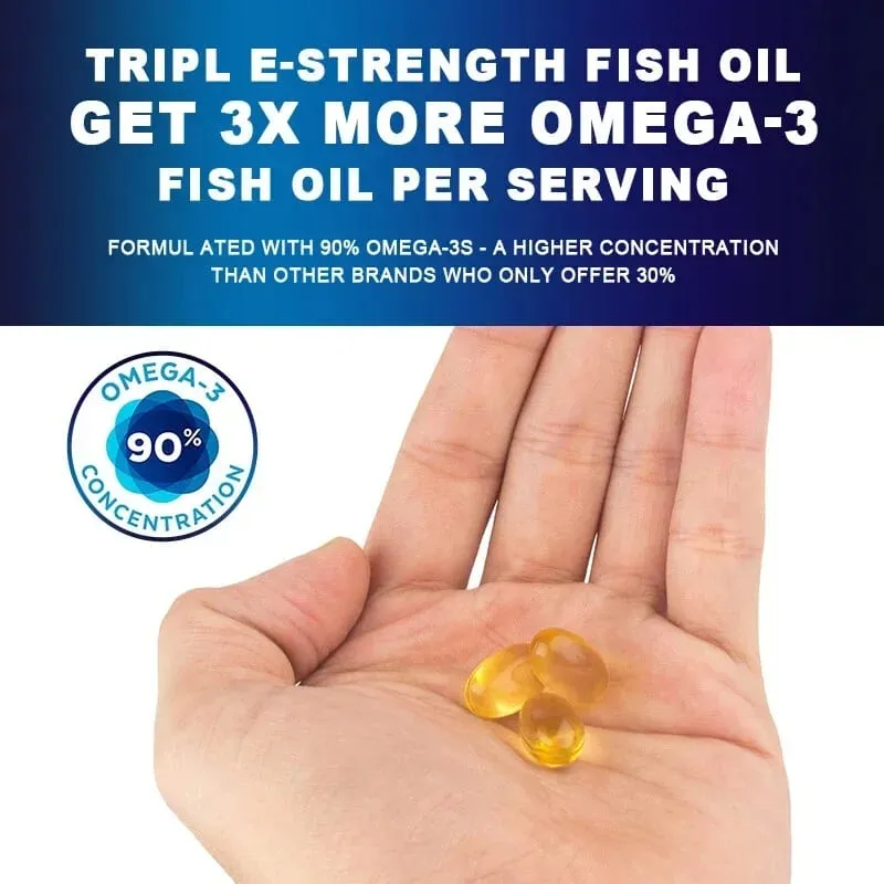 Omega 3 Fish Oil - Support Brain Nervous System Good for Cardiovascular & Skin Health Antioxidant