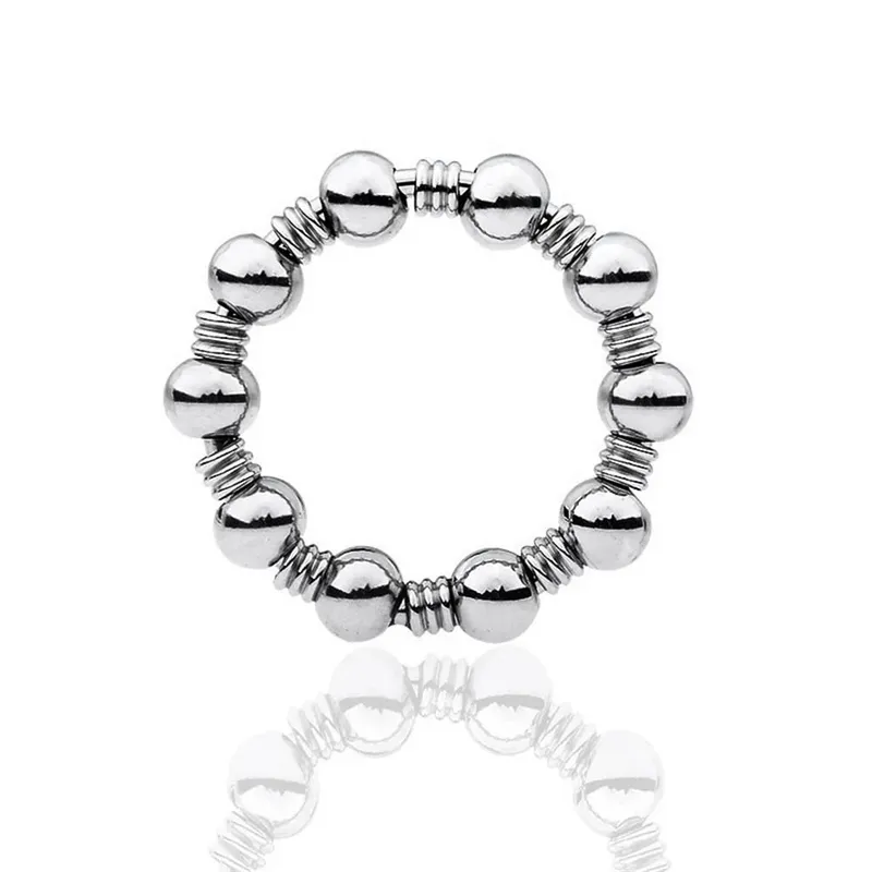 Man Stainless Steel Metal Penis Lock Cock Ring Delay Ejaculation Ball Scrotum Stretcher Erection Cock Ring Slave Male Sex Toy — image 6