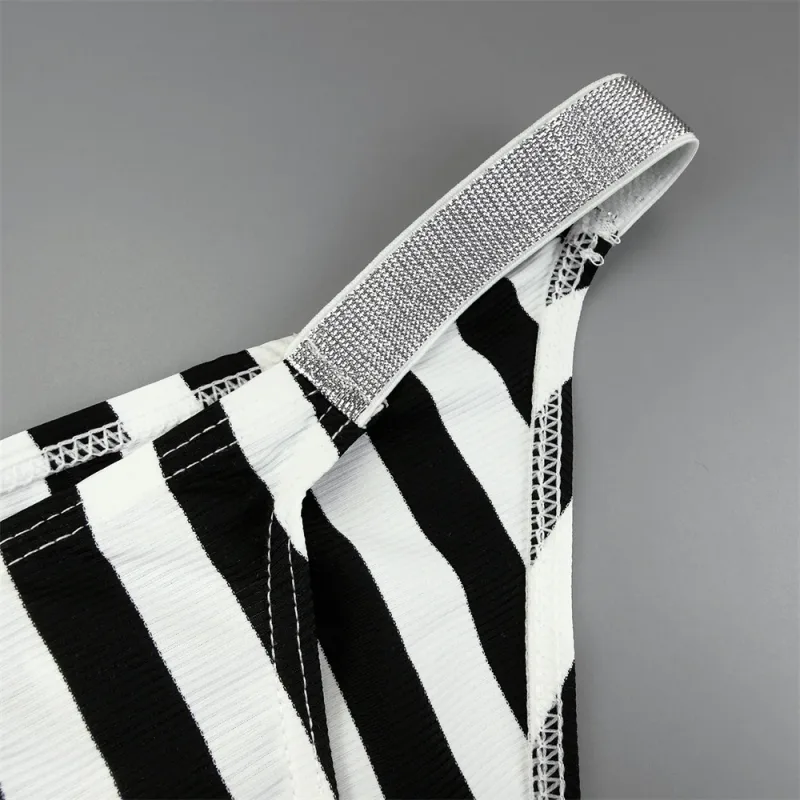Male Striped Shiny Belt with Sexy High Fork Briefs Elastic and Comfortable Bulge Pouch Panties Quick-dry Low Waist Men Underwear — image 3