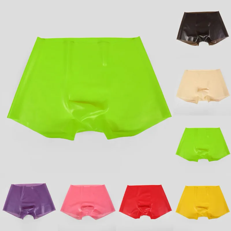 Mens Latex Boxer Briefs Underpants See-Through Rubber Safety Panties Low Waist Seamless Underwear for Sensory Appeal — image 8