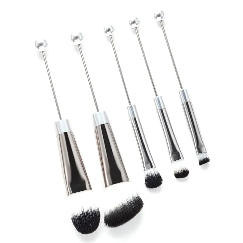 【5 τεμάχια Beaded Eyeshadow Brush Diy Beaded Cosmetic Brush Brushes Tool Kit Μεταλλική λαβή Ανθεκτικά πινέλα μακιγιάζ ματιών】 — image 9