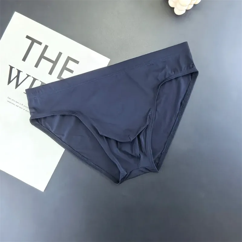 Business Men Ice Silk Briefs Quick Dry Seamless Nylon Male U Pouch Convex Underwear Sexy Plus Size Underpants Lingerie — image 15
