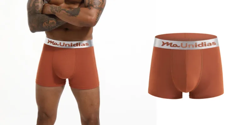 5Pcs Bamboo Fiber Men Underpants Maunidias Boxer Briefs Letter Elastic Waistband Underwear Mens Boxers Solid Color Men's Panties