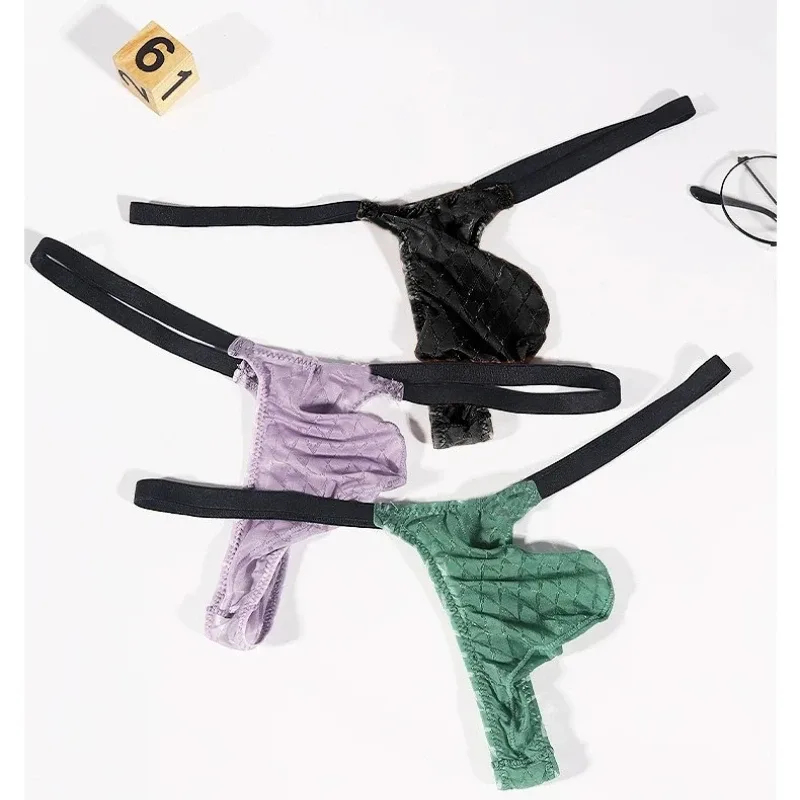 Transparent G-string Men Sexy Mini T-back Thongs See Through Underwear Bulge Pouch Underpants Ice Silk Lingerie Sheer Undies — image 5