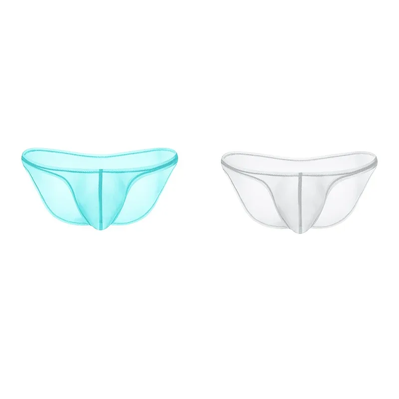 Ropa interior para hombre, bragas triangulares transparentes de seda de hielo delicadas, calzoncillos de cintura baja con personalidad — image 24