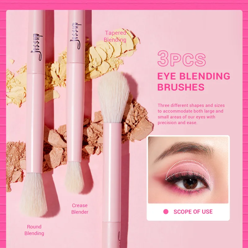 Jessup Eyeshadow Brush Set Pink Eye Makeup Brushes Concealer Brush Premium Vegan Liner σκιά ματιών Blending Brush for Makeup T496 — image 3