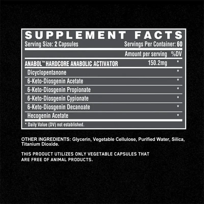 Anabol Hardcore Supplement - Muscle Growth Improved Endurance Stress and Mood Relief and Overall Health — image 3
