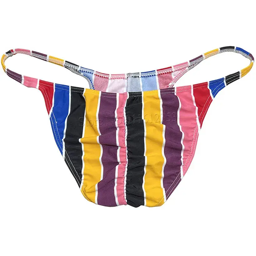 Men's Cheeky Briefs Underwear Pouch Male Ruched Bikini Swimwear Sexy Underpants High Elasticity, Low Waist, Floral Print sexy — image 12
