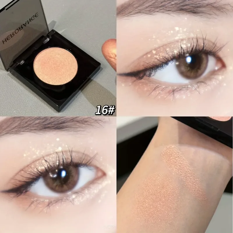 Herorange 16 Color Eyeshadow Palette Highlight Matte Shimmer Orange Brown Pink Champagne Waterproof Portable Festival Mak — image 14