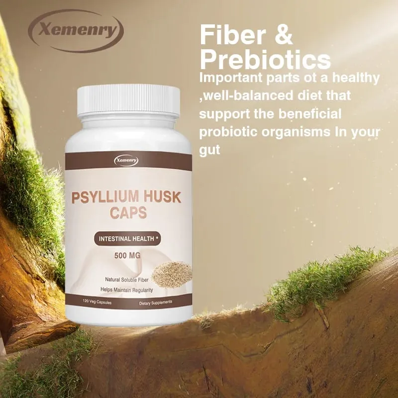Κάψουλες Psyllium Husk | Συμπλήρωμα διαλυτών ινών Premium | Μαλακτικό κοπράνων σε σκόνη Psyllium και ανακούφιση για τη δυσκοιλιότητα ενηλίκων