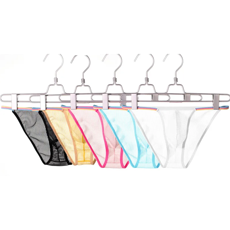 Men's Low Waist Briefs Sheer Striped Design Soft Comfortable Breathable Quick Dry Underwear for Men 5 Colors Available S-XL — image 8