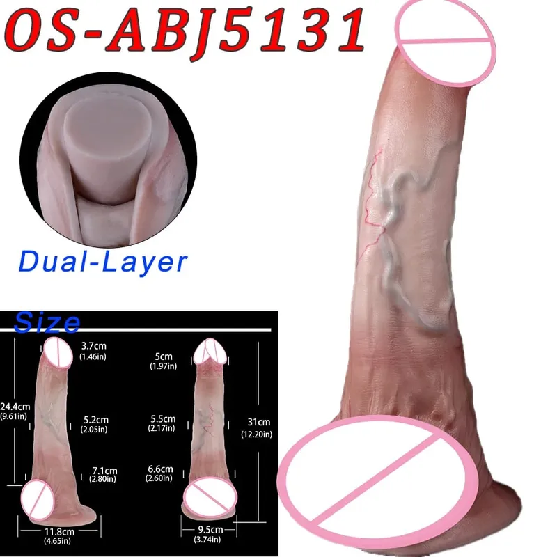 47cm Realistic Long Dildos Double Head Anal Vaginal Stimulator Sex Toy With Sucker For Lesbian Couples Gay Men Adult Tools — image 29