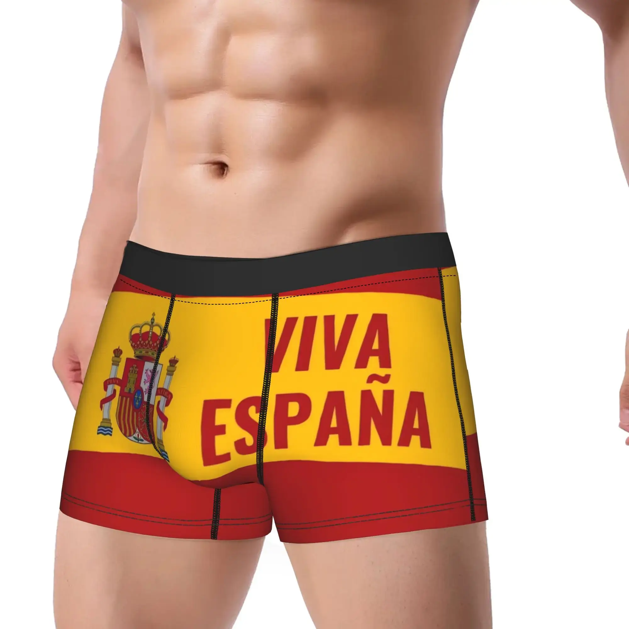 Spain Vox Flag Underwear Men Shorts Briefs Breathable Boxershorts Hot Sale Customs Oversize Underpants — image 2
