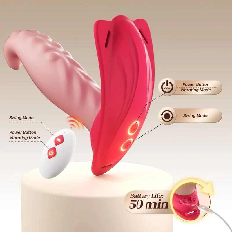 Wearable Vibrator Mini Clit Panty Butterfly Vibrator με τηλεχειριστήριο κραδασμών Διακριτικό τριαντάφυλλο σεξ Παιχνίδι Γυναικείο Ζευγάρι — image 6