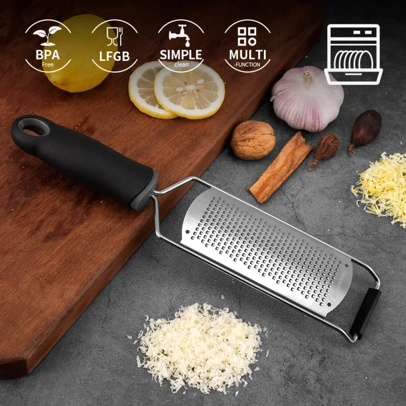 Ralador de queijo de aço inoxidável 304, triturador de cozinha multiuso para queijo duro, vegetais, chocolate, gengibre e raspas à prova de ferrugem