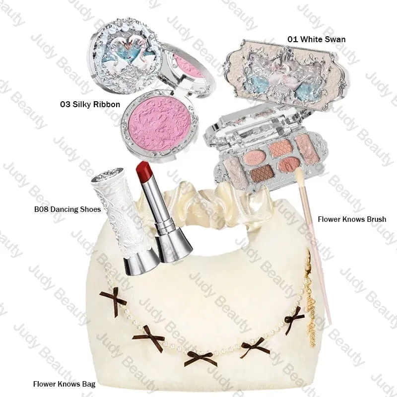 Makeup Flower Knows Set Shell Pearl Series Six Color Eyeshadow Palette Ανάγλυφο Blusher Shine Κιτ κραγιόν με τσάντα όλα μέσα