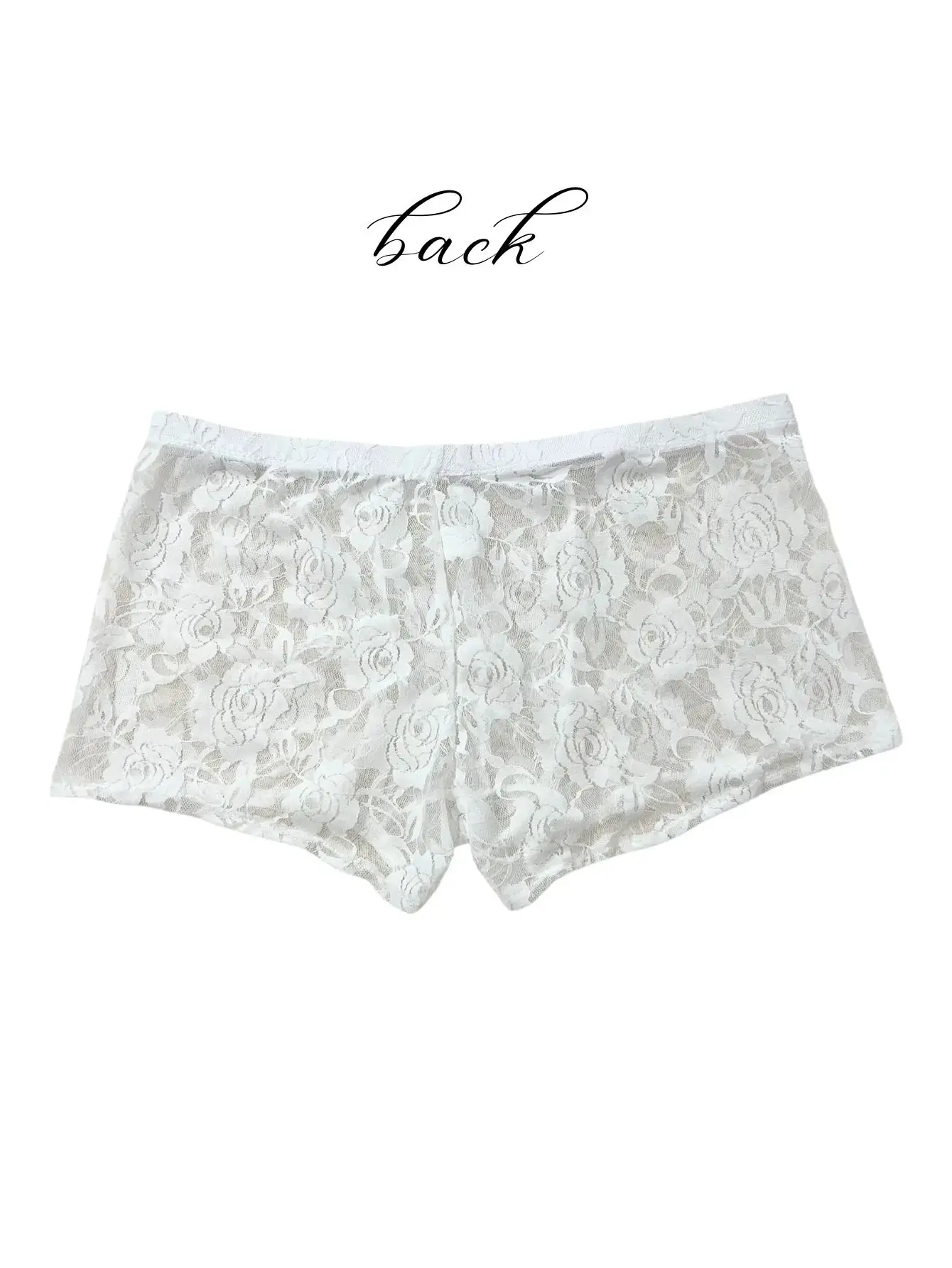 1Pc Men's Fashion New Design Sexy Lace Embroidery, High Elasticity Transparent Lace Flat Corner Underwear, Sexy, Ice Silk 3256811662670417 — image 3
