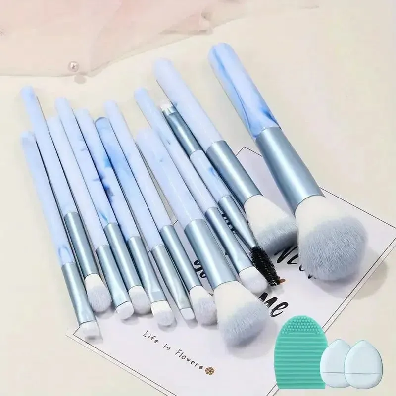 Σετ πινέλων μακιγιάζ 12 τμχ Blue Foundation Concealer Blush Powder Eye Shadow Kabuki Blending Cosmetic Soft Fluffy Female Makeup Tool — image 8