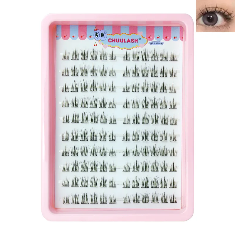 10 σειρές Cat Eye Single Cluster Fake Βλεφαρίδες Φυσικό μακιγιάζ Cosplay Ψεύτικες βλεφαρίδες Αυτοκόλλητο Φυσικό Wispy Lash Extension — image 22