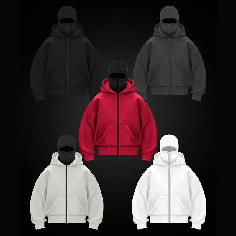 Men's and Women's Berets - Rock Style - Fall/Winter Collection - New Product - Double-Layered Hooded Sweatshirt - Zipper Jacket — image 4