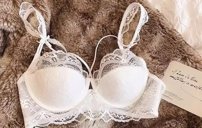 Γαλλικό Pure Lace Bralette Petite Σετ σουτιέν AABB Cup με αφαιρούμενα λουράκια & λεπτά μαξιλαράκια Push Up Απαλό κάτω σύρμα, σέξι γυναικεία