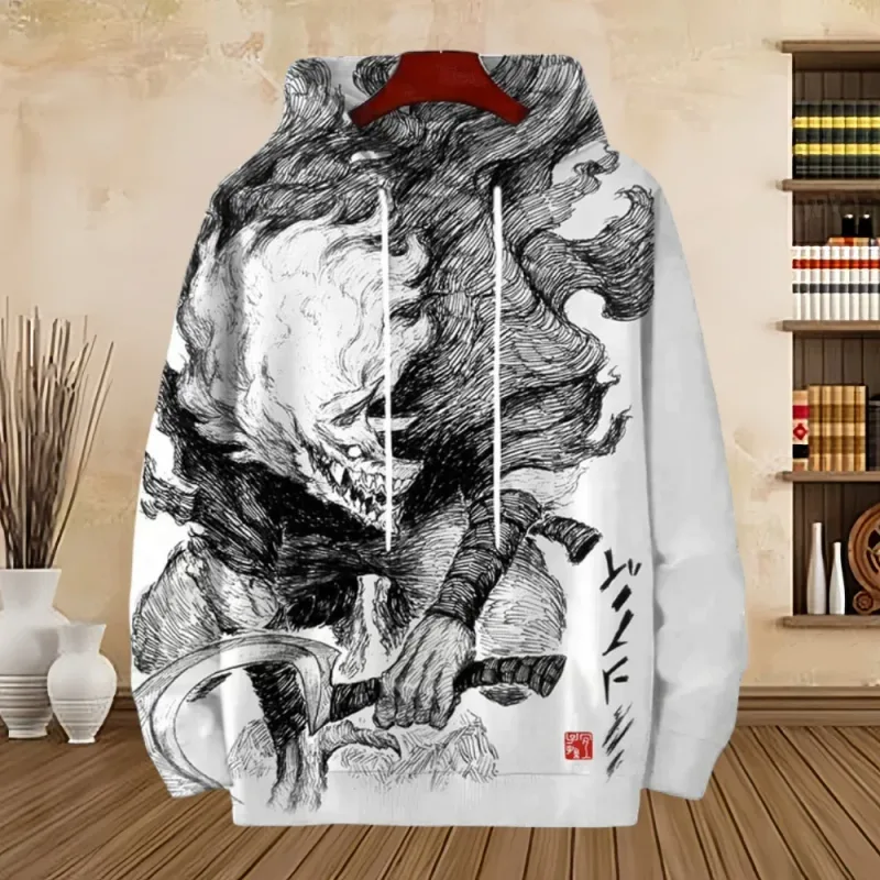 Fuji Mountain Lake Scenery Black Cat Graphic Sudadera con capucha para hombre — image 13
