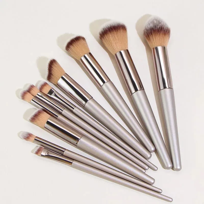 10 τμχ πινέλα μακιγιάζ Ολοκληρωμένο σετ foundation Loose Powder Blush Concealer Eye Shadow Professional Set for Face