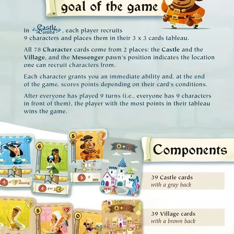 2026 New Castle Combo Strategy Board Game Medieval Table Game with Instant Effects Endgame Bonuses for 2-5 Players Family Games — image 6