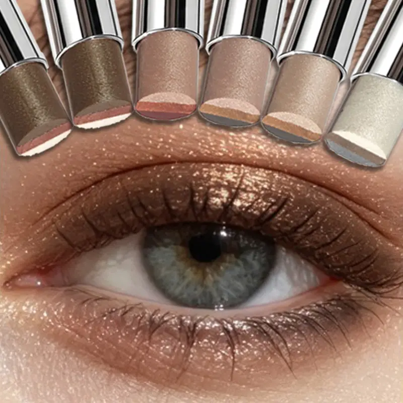 Tricolor Eyeshadow Stick Glitter Highlight Contour Shadow Stick Μακιγιάζ ματιών Αδιάβροχο με λάμψη και διάρκεια μεταλλικό μακιγιάζ για σκιές ματιών — image 2