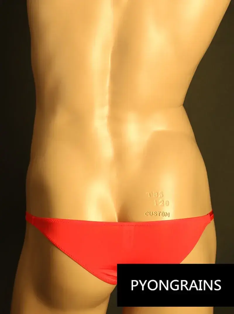 Men Adjustable Metal O-Ring Double Thin Strap Bikini Briefs Low Rise Silky Ice Silk 3D U Convex Pouch Sexy Male Underwear — image 15