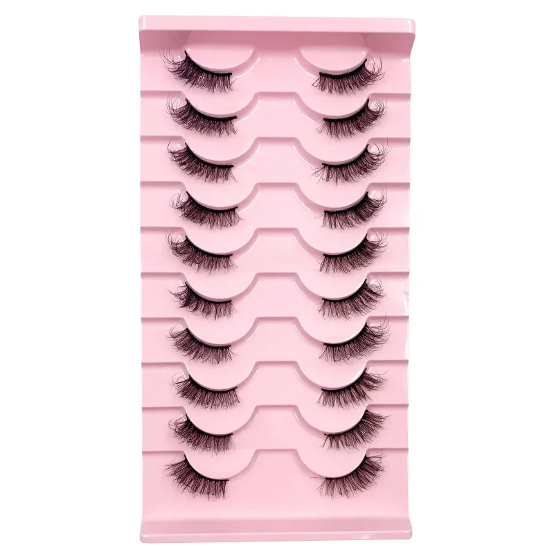 Τρισδιάστατες βλεφαρίδες Cat Eye Half Lashes 10 Pairs Half Lashes Natural Clear Stem False eyelash Extension Makeup Faux Cils maquiag — image 15