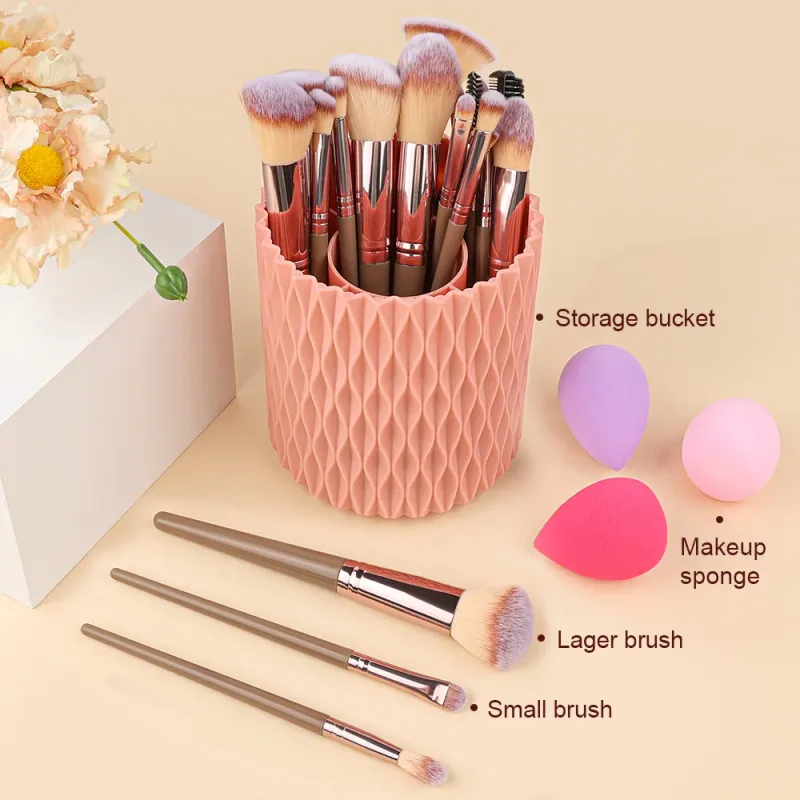 Conjunto de pincéis de maquiagem, 1-20 peças, base, blush, pó, corretivo, sombra, macio e fofo, armazenamento de ferramentas de beleza cosmética feminina