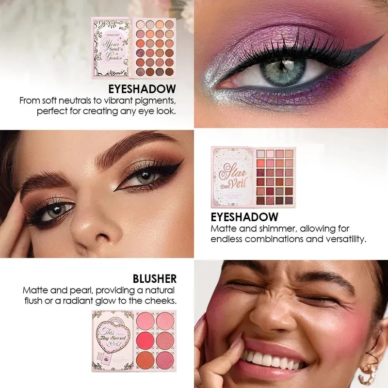 Κιτ μακιγιάζ 5 σελίδων Full Face Matte & Shimmer Eyeshadow Blush Contour Lip Gloss Mascara για ευέλικτες εμφανίσεις μακιγιάζ — image 7