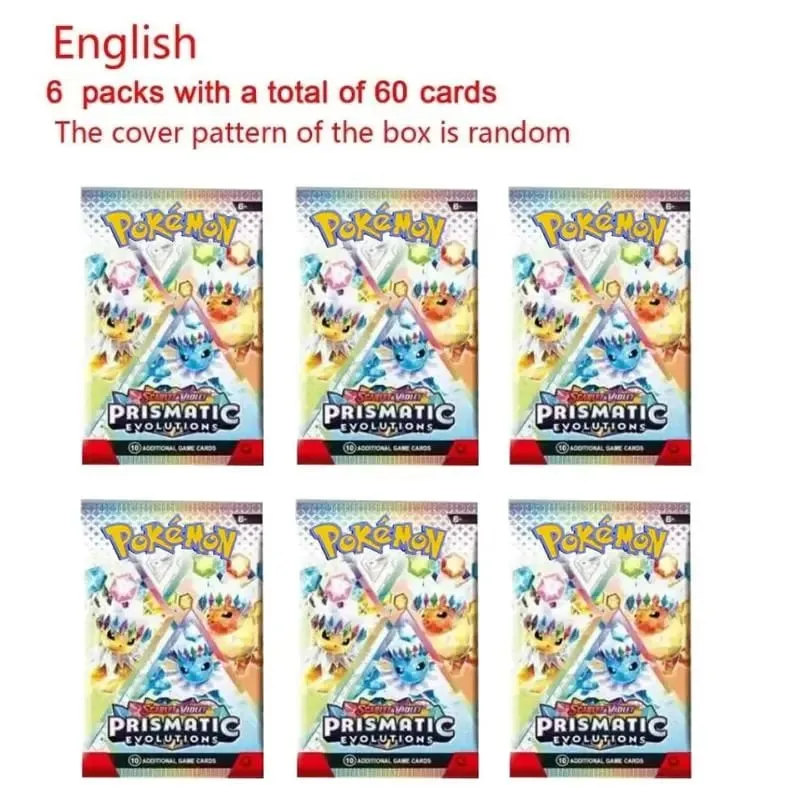 360 db/doboz 10 kártya/csomag angol Pokémon kártya Prismatic Evolutions English Booster Battle tranzakciós kártya ajándékok