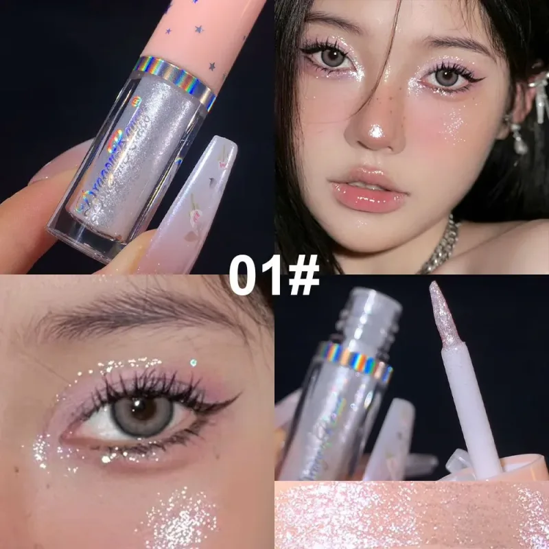 Blue Sequins Liquid Eyeshdaow Glitter Gel Fényes fémes szemceruza Pen Diamond Shimmer Vízálló Eye Beauty Party Smink eszköz — image 3