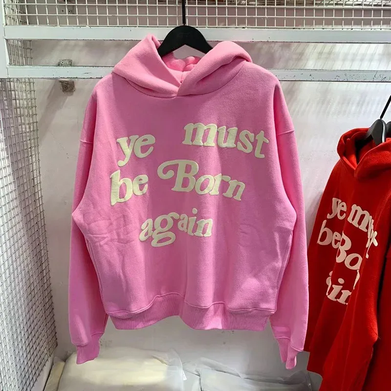 23FW Classic Foam Logo Ye Must Be Born Again קפוצ'ון גברים נשים באיכות הטובה ביותר אוברסייז Kanye West CPFM.XYZ Sweatshirts Multicolor