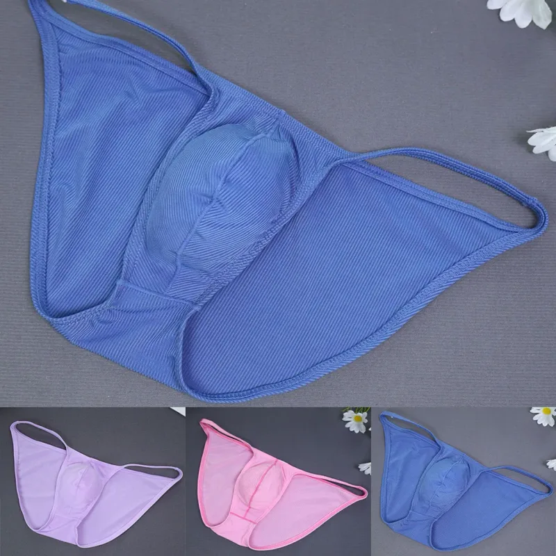 1pc Men Ribbing High Fork Underwear Brief U Convex Pouch Low Rise Panties Solid Color Breathable Comfortable Underpants — image 14
