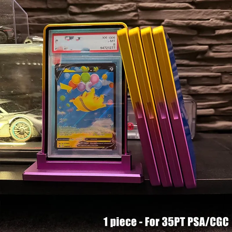 Multicolor Gradient Color Trading Card Protect Holder Metal Case for 35PT PSA CGC Graded Card