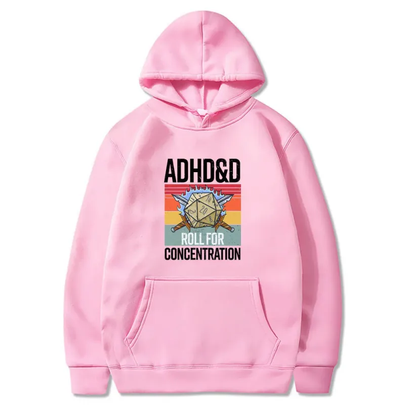 Rollo para concentración 2025 divertido jugador mazmorras DM RPG dados dragón Tops hombres mujeres algodón Vintage sudaderas y sudaderas con capucha