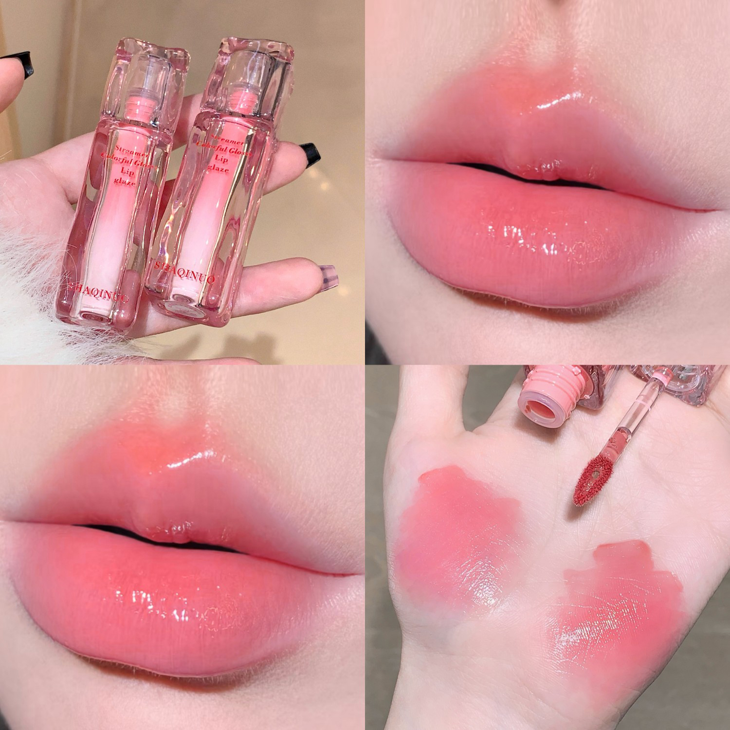 Brilho labial espelhado, hidratante, copo antiaderente, gelatina, batom líquido transparente, matiz de longa duração, óleo, maquiagem labial — image 8