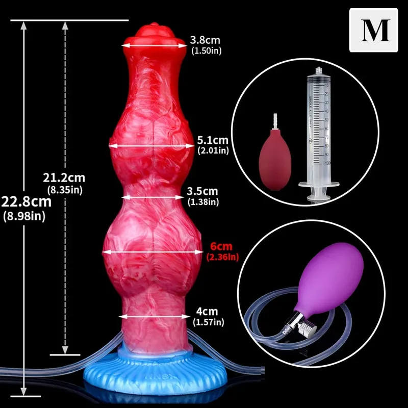 Huge Knot Squirting-Inflatable Dildo with Strong Sucker Silicone Inflat Anal Plug Trainer Beginner Sex Toys for Women Men — image 15