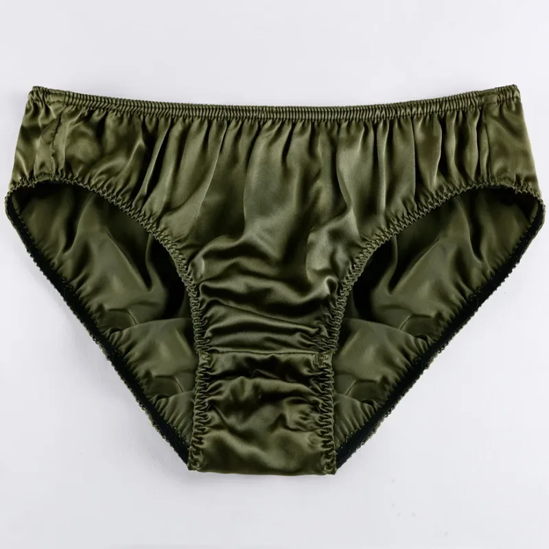100% Mulberry Silk Men Sexy Underwear Wrinkle Briefs Breathable Male Panties Pure Silk Trigonometric Soft Man Underpants Summer — image 5