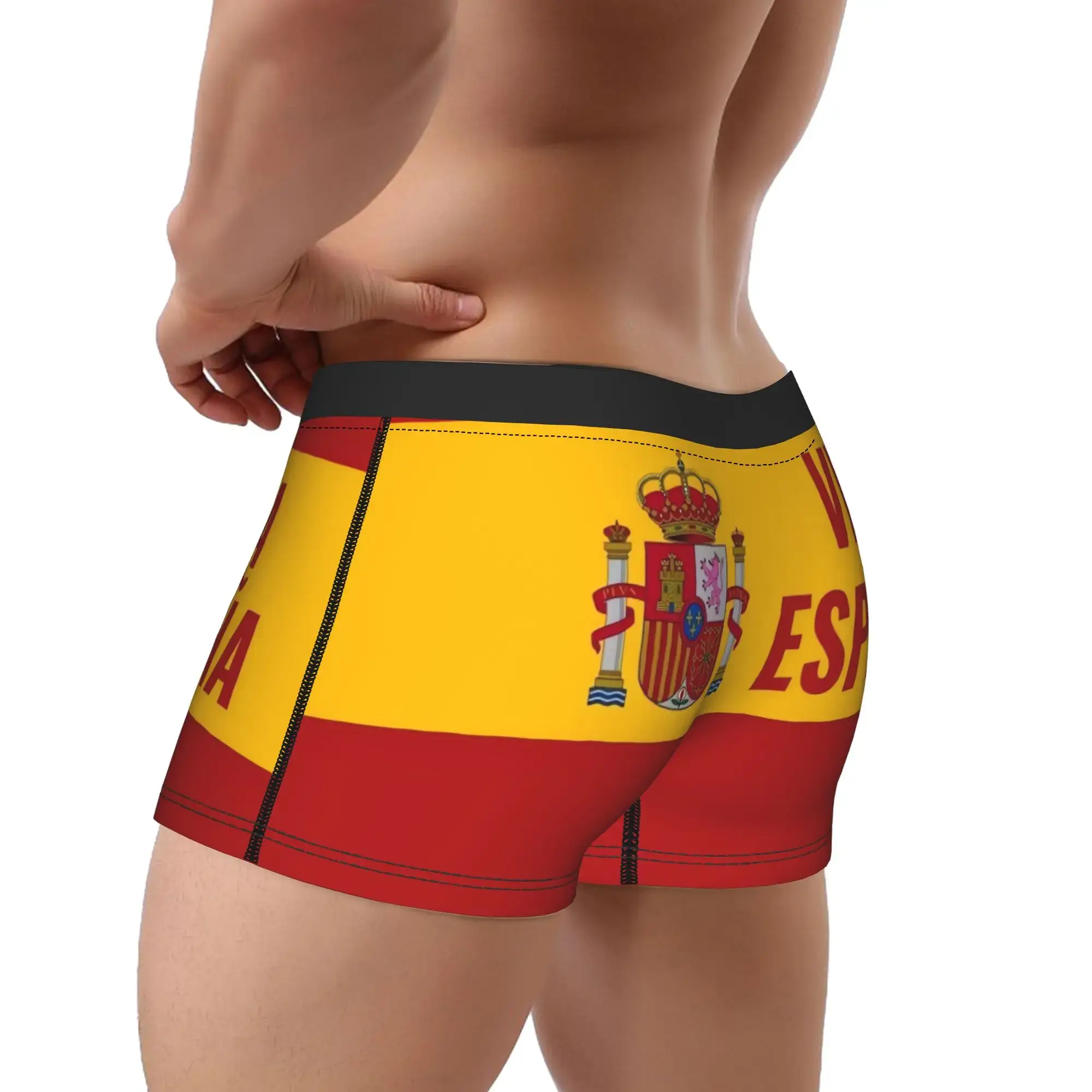 Spain Vox Flag Underwear Men Shorts Briefs Breathable Boxershorts Hot Sale Customs Oversize Underpants — image 3