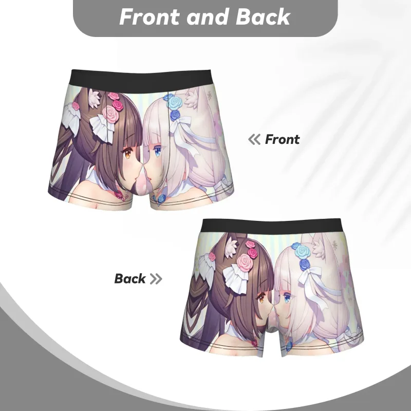 Anime N-Nekopara Chocola Vanilla Underwear Men Printed Game Boxer Briefs Shorts Panties Soft Underpants — image 6