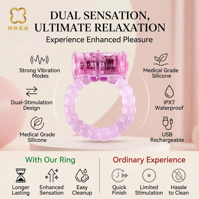 Lasting Cock Rings Δονητής Καθυστέρηση Πρόωρης Εκσπερμάτωσης Κλείδωμα Fine Sex Toys Προϊόν για Άντρες Dildo Extender Beads Μασάζ για ενήλικες