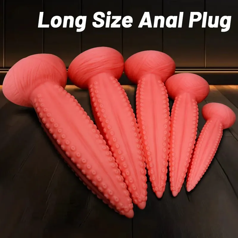 Big Anal Dildos 5 μεγεθών Μαλακό σιλικόνη με μακρύ βύσμα πισινό Monster Dildo Τεράστιο ροζ πλοκάμι Dildo Masturbate Παιχνίδια σεξ για γυναίκες άνδρες — image 2