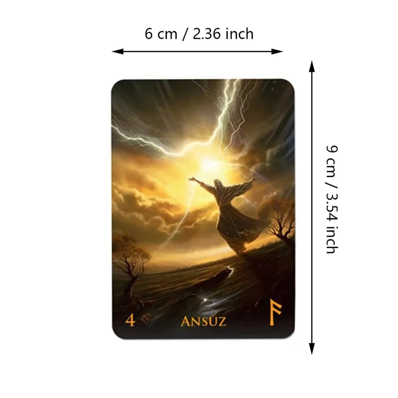 Weird World Runes Deck 9*6cm - 25 Elder Futhark Oracle Cards for Divination Τυπωμένες σε χαρτόνι με διπλό ανάγλυφο 350GSM