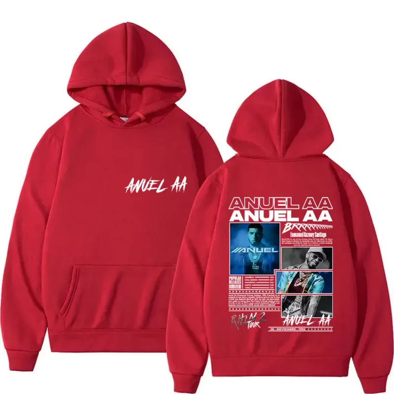 Rapper Anuel AA Rhlm 2 Album 2025 Merch Hoody Men's Clothing Rock Hip Hop Oversized Sweatshirts Winter Casual Long Sleeve Hoodie — image 6
